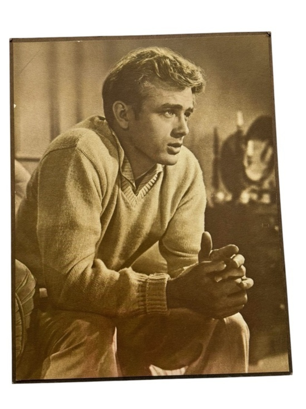 James Dean Vintage Fiber Photo Print Board Mount Easel Back East of Eden 11x14